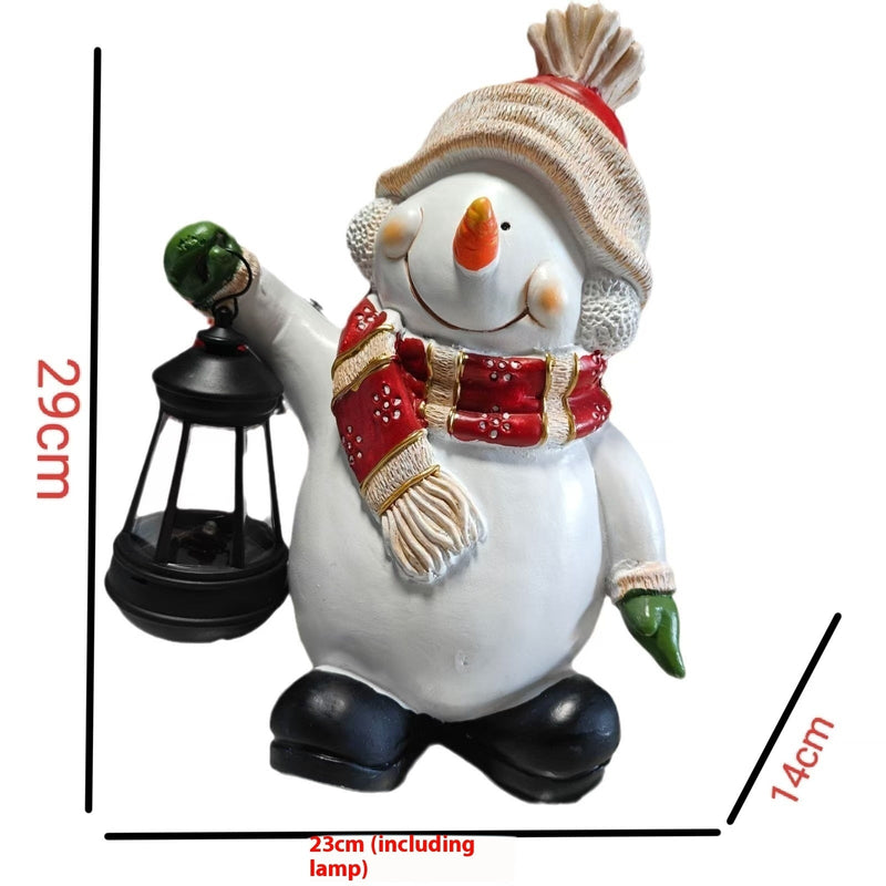 Christmas Snowman Resin Decorative Landscape Lamp