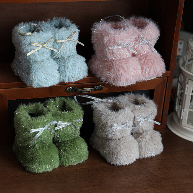 Plush Christmas Small Boots Creative Decoration Christmas Tree Pendant