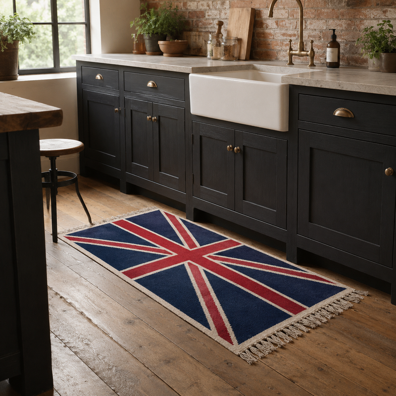 Hand knotted Reversible British Union Jack Jubilee Rug
