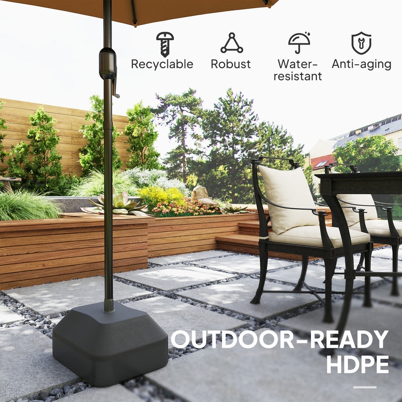 Outsunny Fillable Parasol Base, Sun Umbrella Base for Deck Poolside, Black