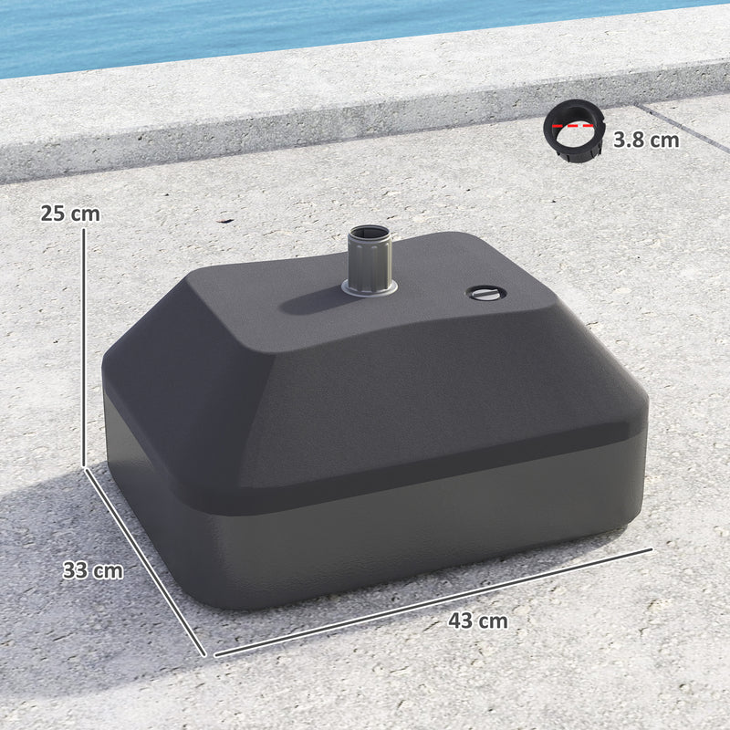 Outsunny Fillable Parasol Base, Sun Umbrella Base for Deck Poolside, Black
