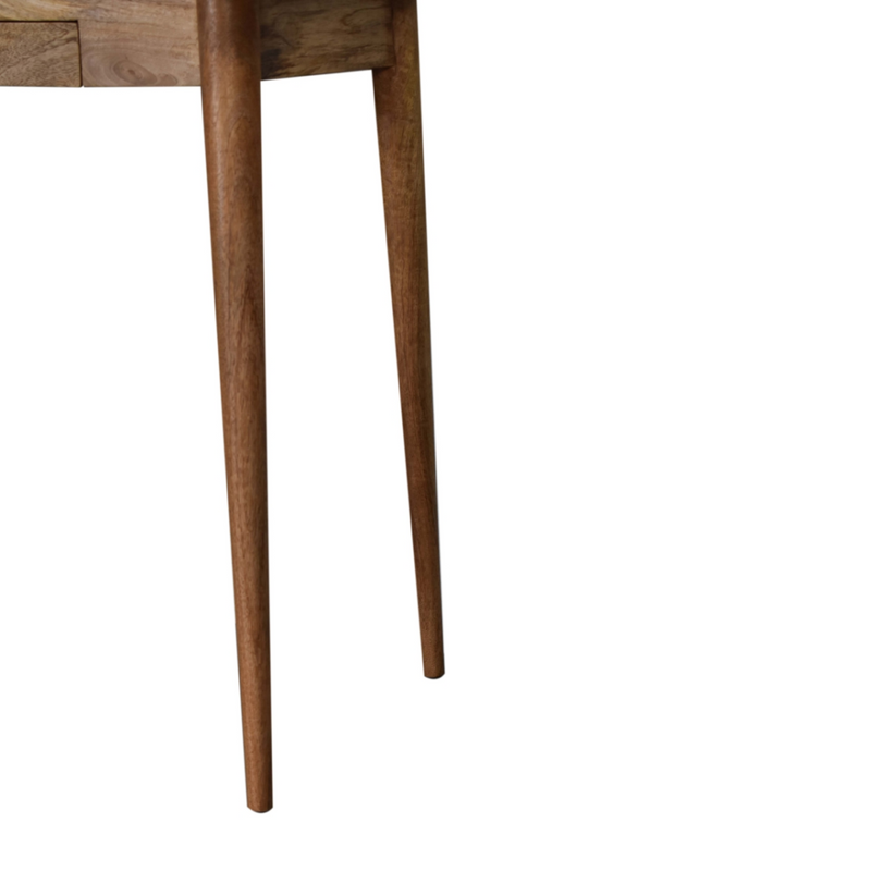 Artisan Furniture Solid Wood 2 Drawer Cable Writing Desk, Light Brown, 2 Drawers