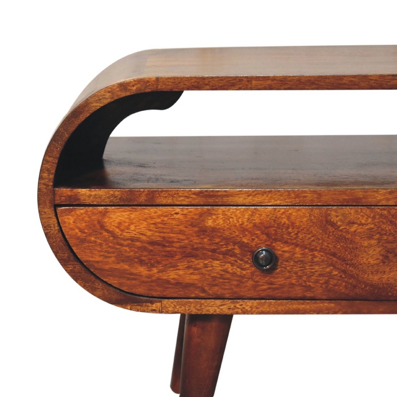 Artisan Furniture Solid Wood Chestnut Circular TV Stand