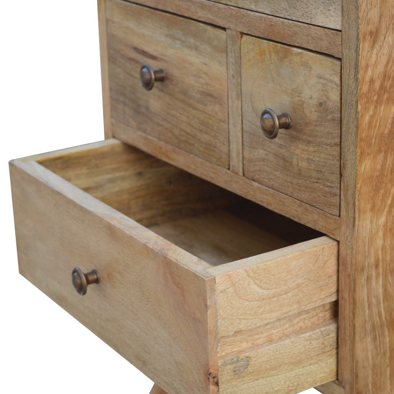 Artisan Furniture Solid Wood Nordic Style 4 Drawer Multi Bedside