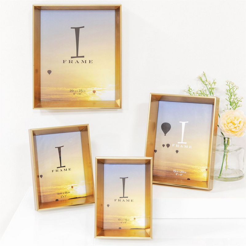 iFrame Gold Angled Box Photo Frame 8" x 10"