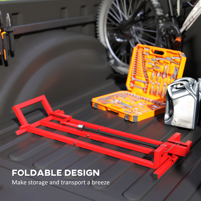 HOMCOM Foldable Ride On Lawn Mower Lift, 400 kg Telescopic Maintenance Jack