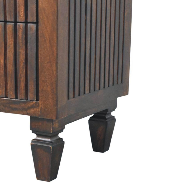 Artisan Furniture Solid Wood Belmont Nightstand, 2 Drawers, Dark Brown