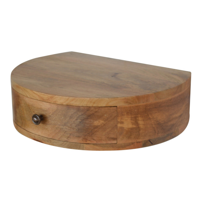 Artisan Furniture Solid Wood Wall Mounted Rounded Bedside