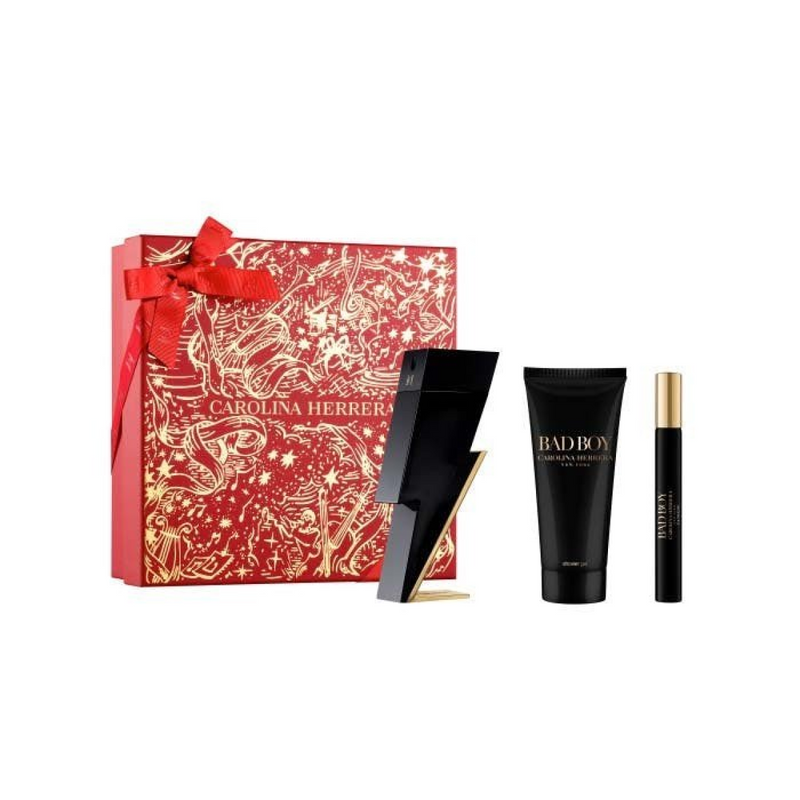 Carolina Herrera Bad Boy Gift Set (Eau De Toilette Spray 100ml  Shower Gel 100ml  Eau De Toilette Spray 10ml)