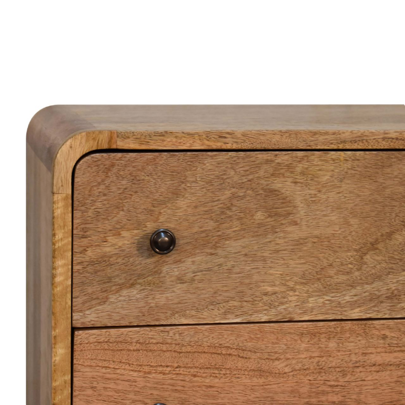 Artisan Furniture Solid Wood Mini Curved Oak-ish Chest