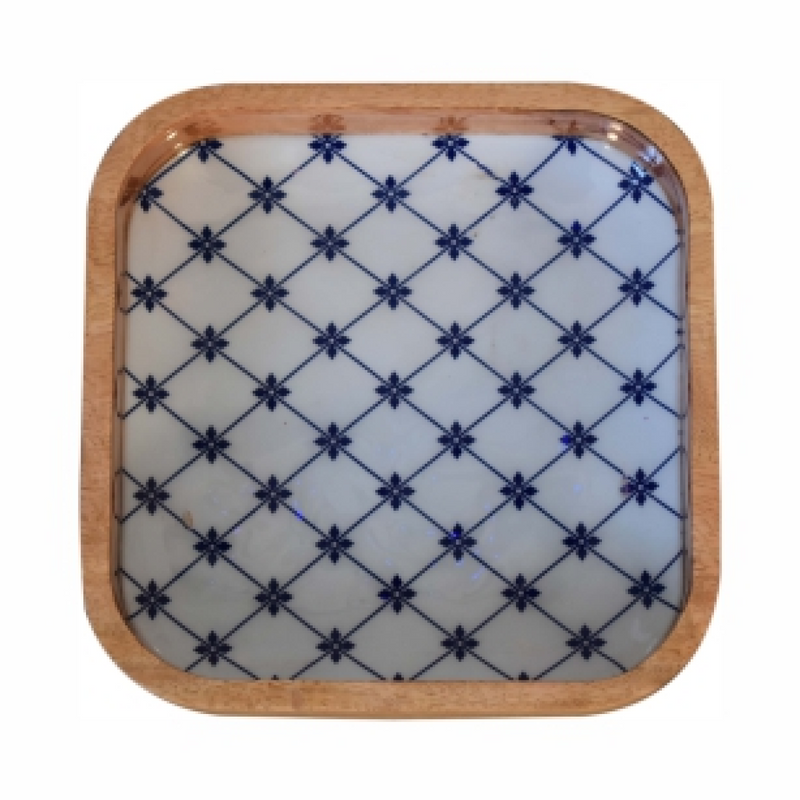 Artisan Furniture Serveware - Blue and White Square Bowl Set of 2