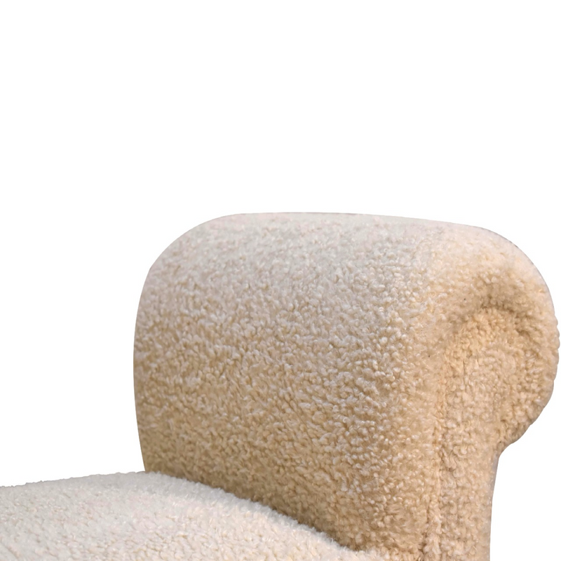 Artisan Furniture Solid Wood Boucle Cream Bench