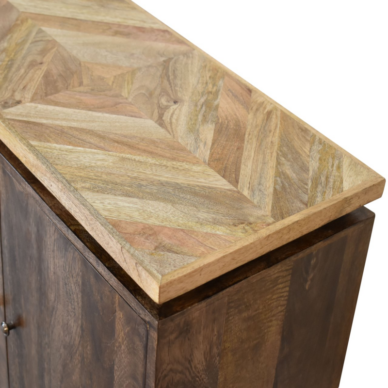Artisan Furniture Solid Wood Platform Cabinet, Light Brown, 2 Doors