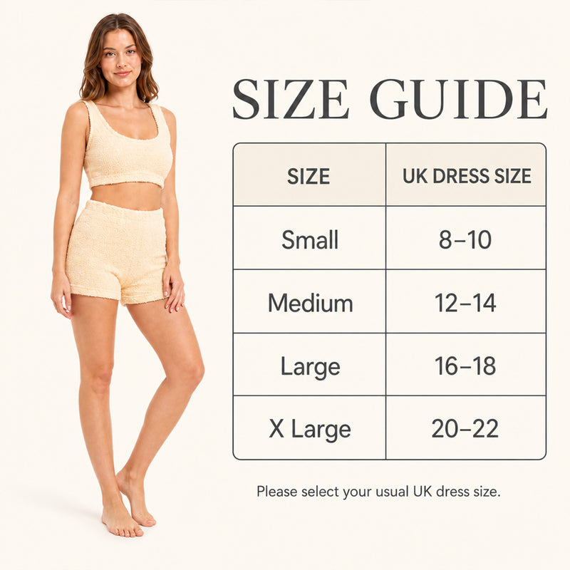 Women's Ultra-Soft Teddy Fleece Crop Top and Shorts Pyjama Loungewear Set Cozy Fluffy Nightwear Perfect for Home Comfort and Relaxation by Daisy Dreamer