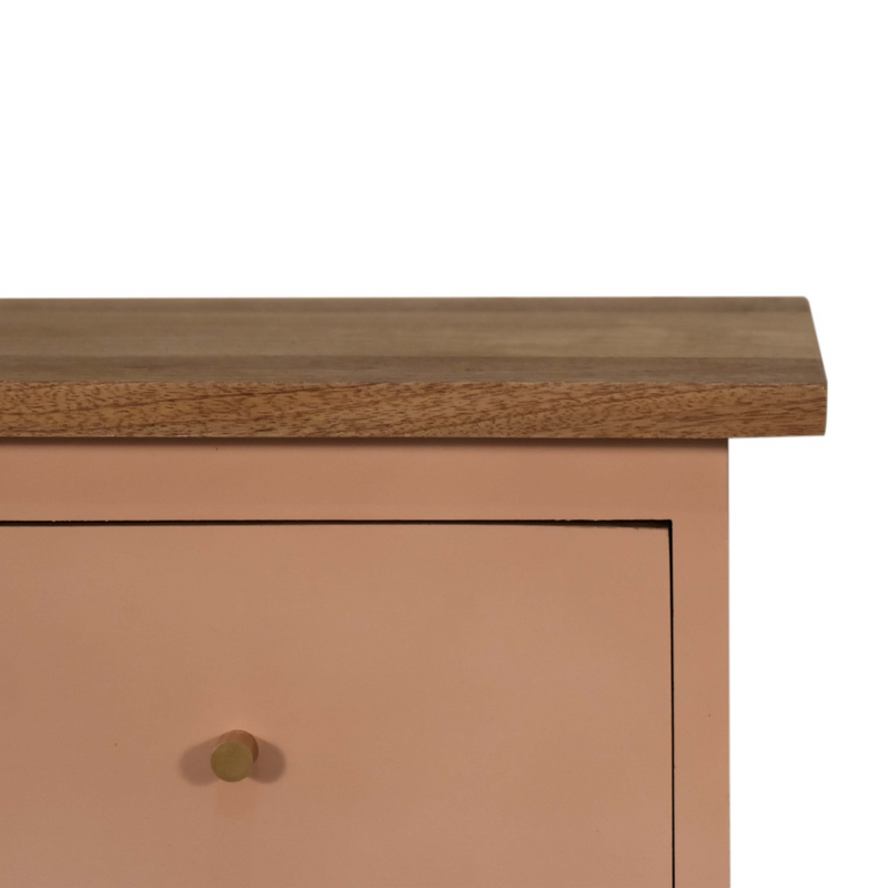 Artisan Furniture Solid Wood Blush Pink Hand Painted Bedside