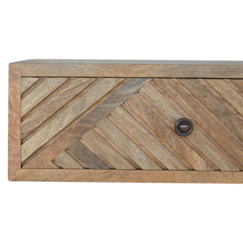 Artisan Furniture Solid Wood Floating Line Carved Bedside