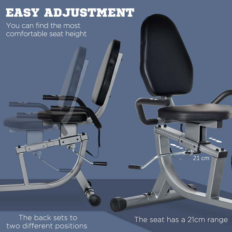 HOMCOM Exercise Bike with LCD Display, Quiet 8-Level Magnetic Resistance