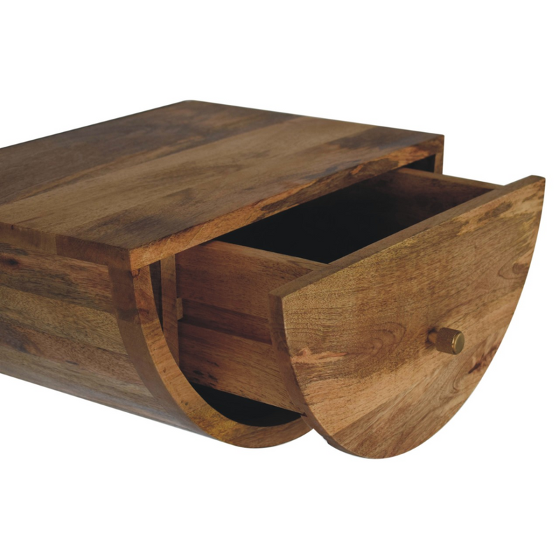 Artisan Furniture Solid Wood Crescent Floating Bedside