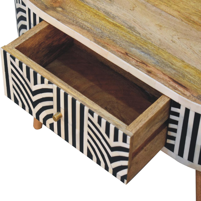 Artisan Furniture Solid Wood Edessa Bone Inlay Coffee Table, 2 Drawers, Brown