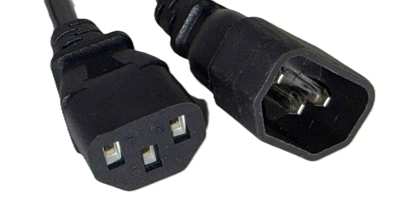 Kettle Lead Extension 1m Cable IEC Male to Female UPS Lead C13 - C14 Mains 240V