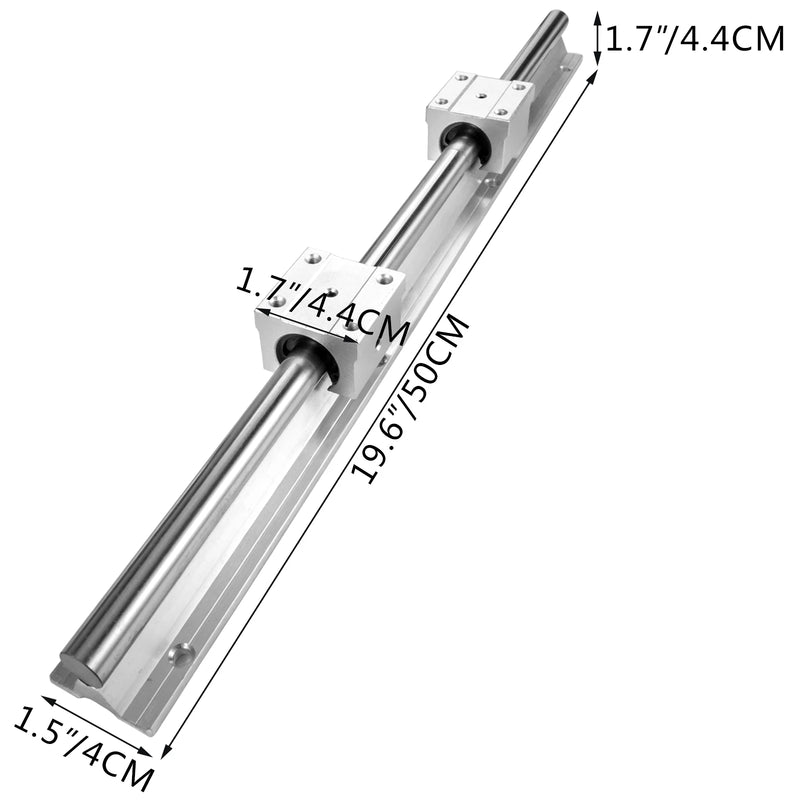 VEVOR Linear Rail 2PCS SBR16-500mm/600mm 4PCS SBR16UU Bearing Block CNC Kit CNC Rails Set for Automated Machines and Equipments