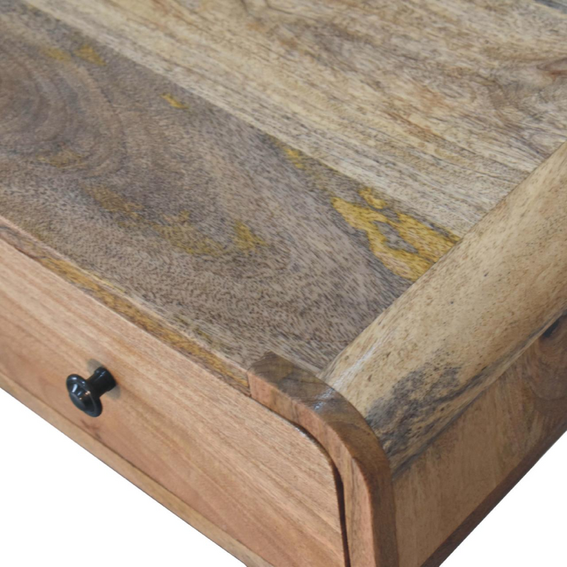 Artisan Furniture Solid Wood Curved Oak-ish Writing Desk