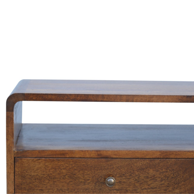 Artisan Furniture Solid Wood Curved Chestnut Media Unit