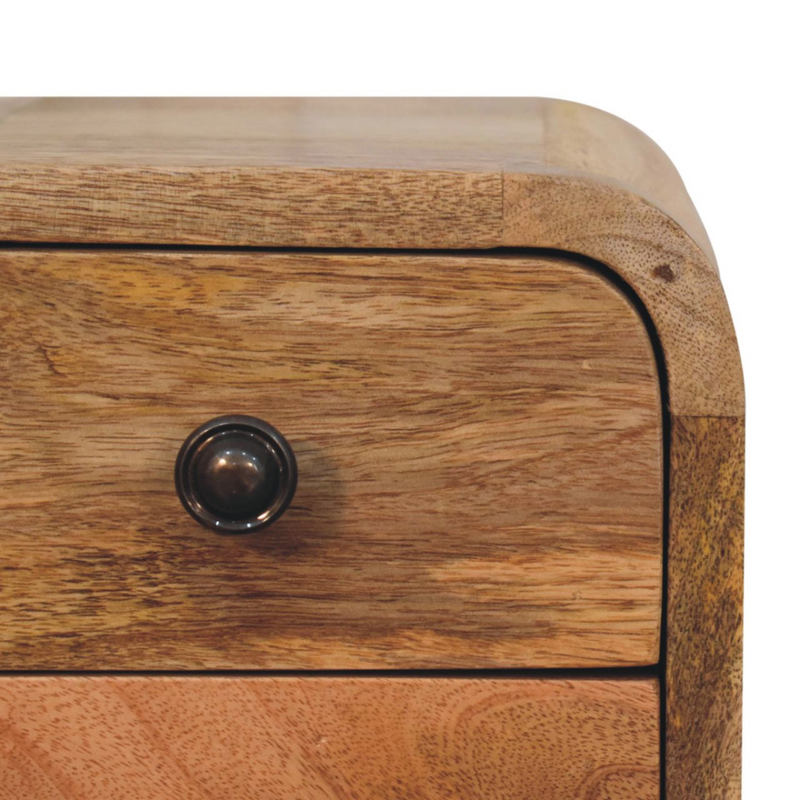 Artisan Furniture Solid Wood Extra Mini Curved Oak-ish Bedside