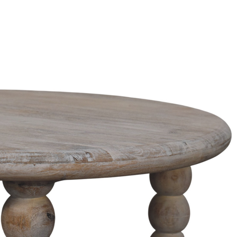 Artisan Furniture Solid Wood Spindle Salted Oak Coffee Table, Grey