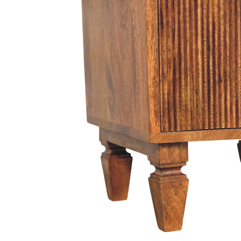 Artisan Furniture Solid Wood Louvre Bedside Unit, 2 Drawers, Brown