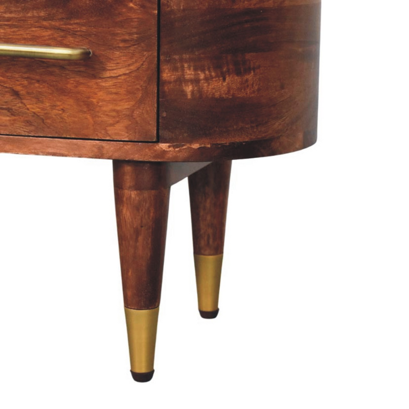 Artisan Furniture Solid Wood Two-Drawer Open-Slot Media Unit, Dark Brown