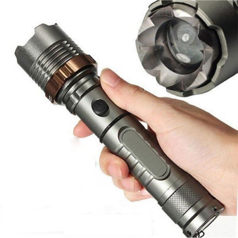 Rechargeable LED Flashlight Lamp 5-Modes Zoomable Hiking Camping Outdoor Torch +Battery+Charger
