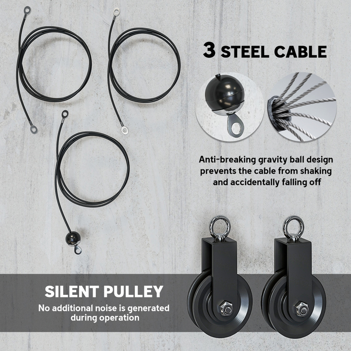 Weight Cable Pulley System for Home Gym with Universal Loading Pin
