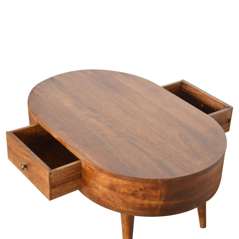 Artisan Furniture Solid Wood Chestnut Rounded Coffee Table