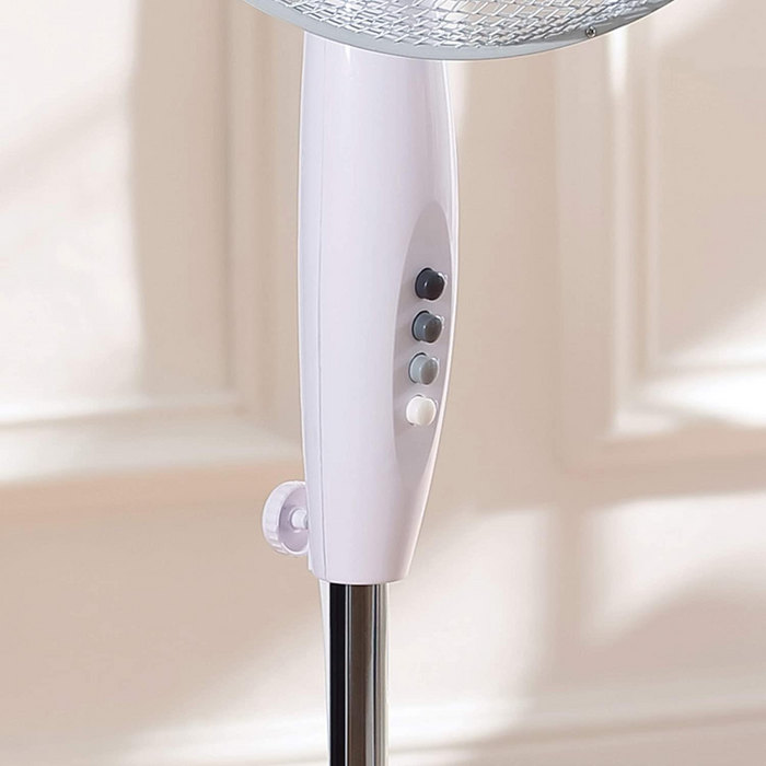 16" Fan Pedestal Stand 140cm Adjustable Height, 3 Speed Setting, Oscillating