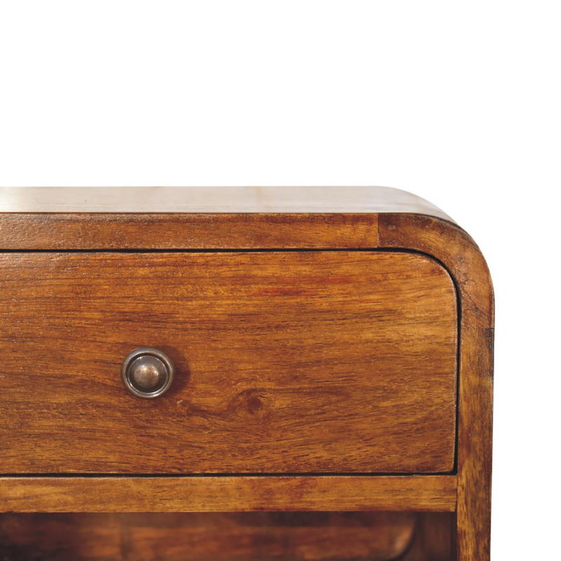 Artisan Furniture Solid Wood Mini Curve Floating Bedside