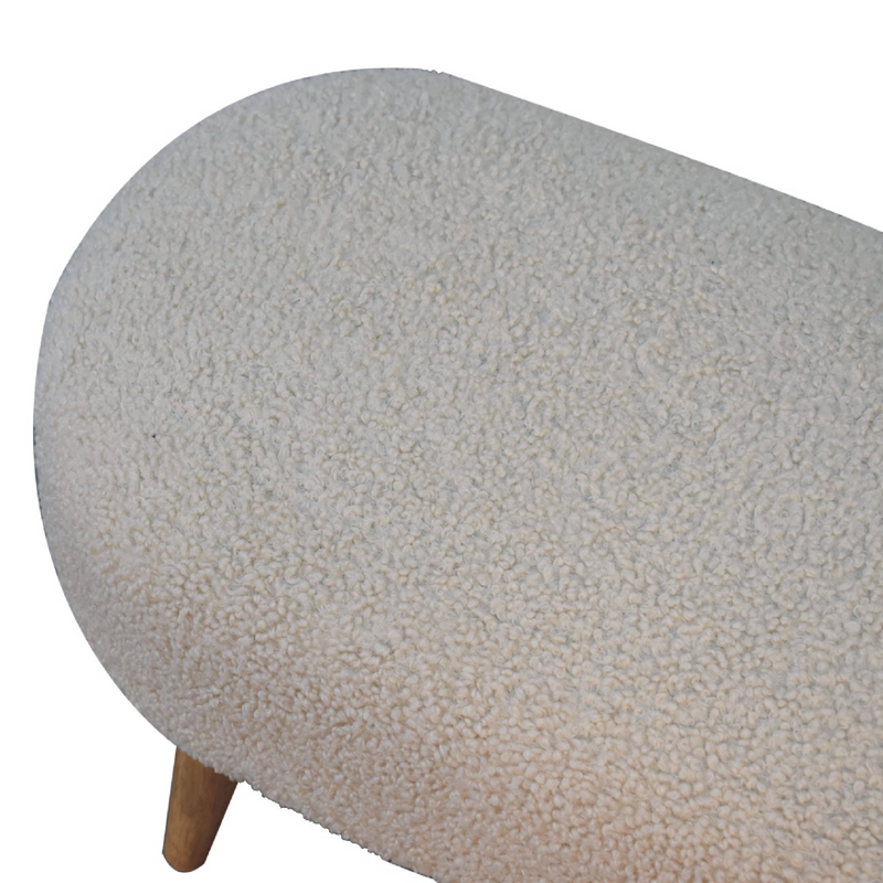 Artisan Furniture Solid Wood Boucle Hallway Bench