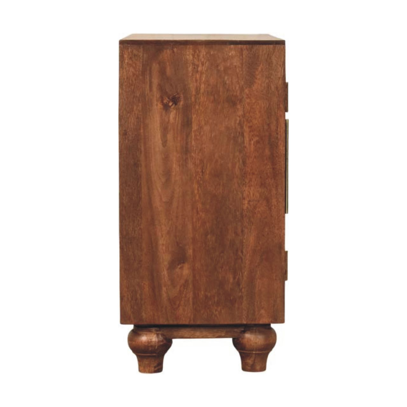 Artisan Furniture Solid Wood Arco Groove Sideboard, 2 Doors, 2 Shelves, Brown
