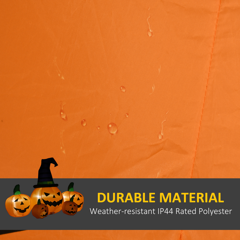 6ft Inflatable Halloween Large Pumpkin Hat with Four Small Pumpkins Blow-Up LED