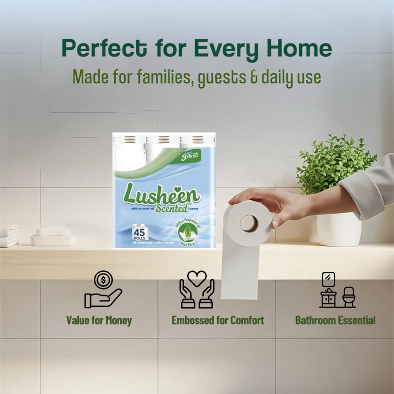 TASK LUSHEEN ALOE X 45 SOFT TOILET ROLLS