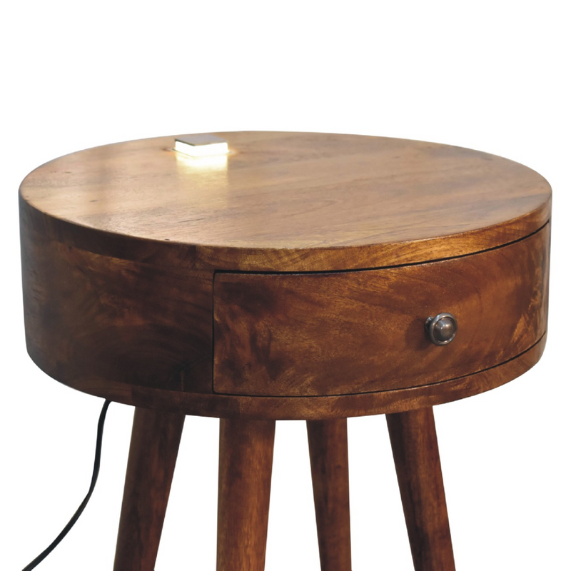 Artisan Furniture Solid Wood Single Chestnut Bedside