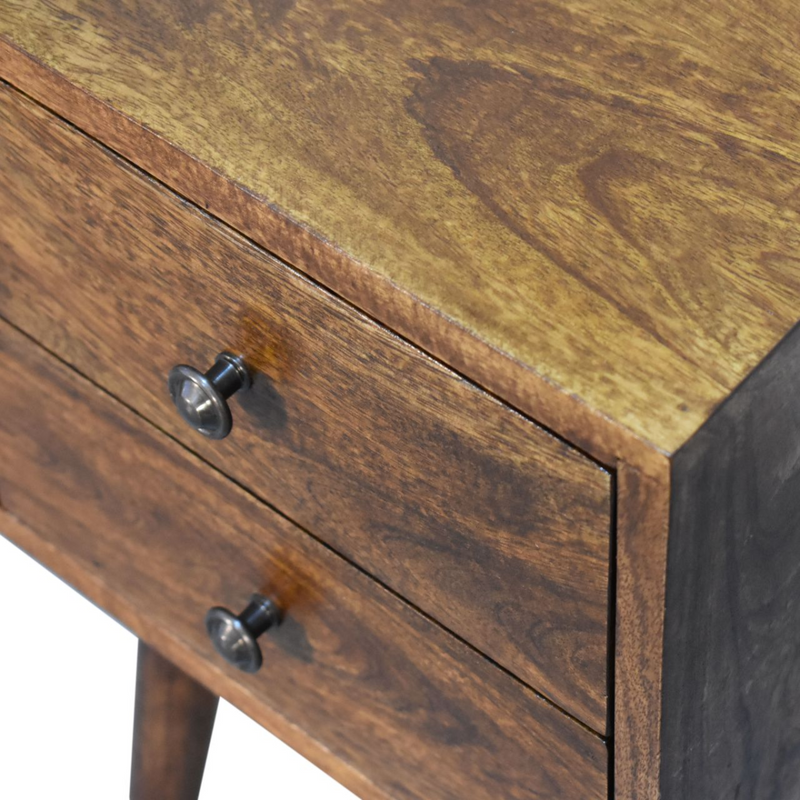 Artisan Furniture Solid Wood Mini 2 Drawer Chestnut Bedside