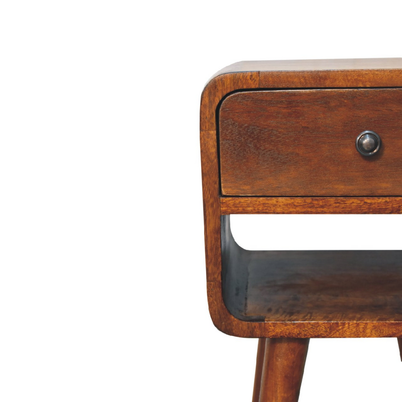 Artisan Furniture Solid Wood Mini Chestnut Curve Lower Bedside