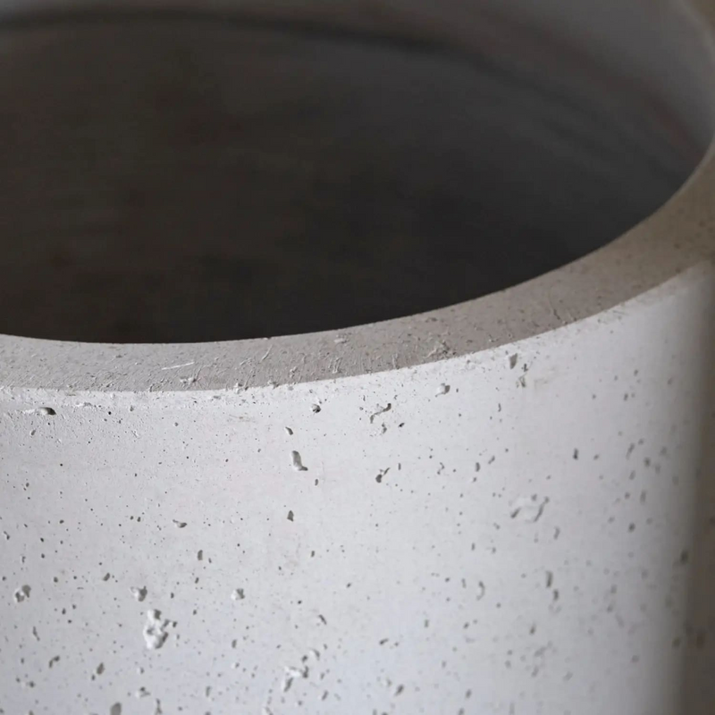 Aurella | White Mist – 85cm XX Large Concrete Cylinder Planter – 365L Round Plant Pot