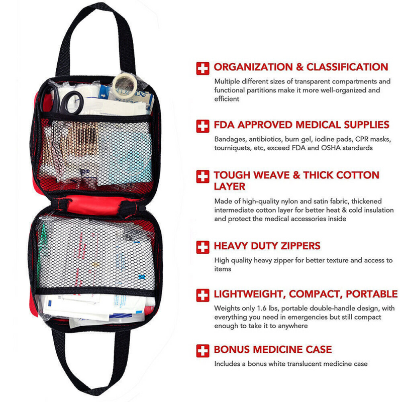 391pcs First Aid Kit Medical Emergency Travel Home Car Taxi Work 1ST Aid Bag