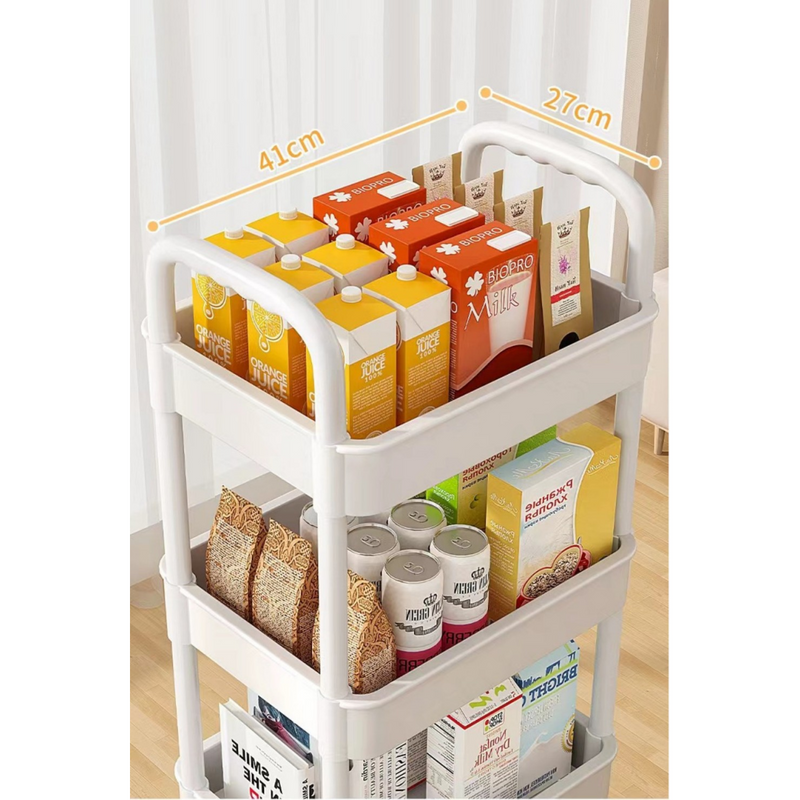 3 Tier Storage Trolley Cart on Wheels Kitchen Bathroom Laundry Rolling Rack