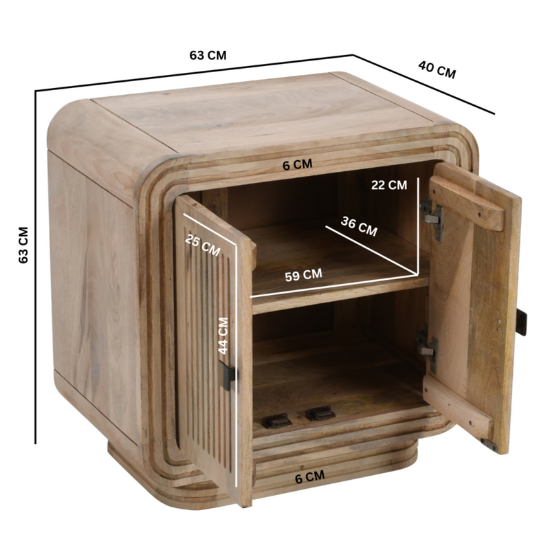 Hudson Carved Mango Wood Mini Sideboard