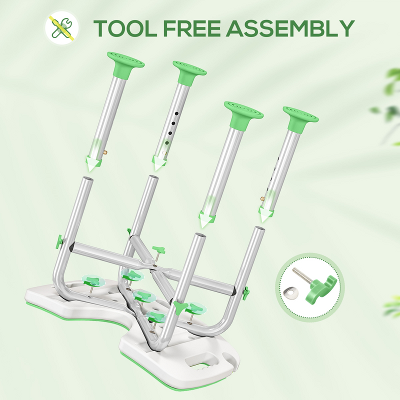 HOMCOM Aluminium Shower Stool for Elderly Disabled Non-Slip Bath Stool Green