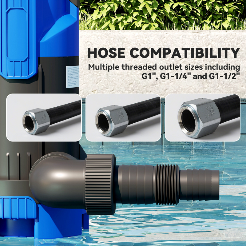 Outsunny 750W Water Pump with Float Switch, 20000L/H Electric Sump Pump