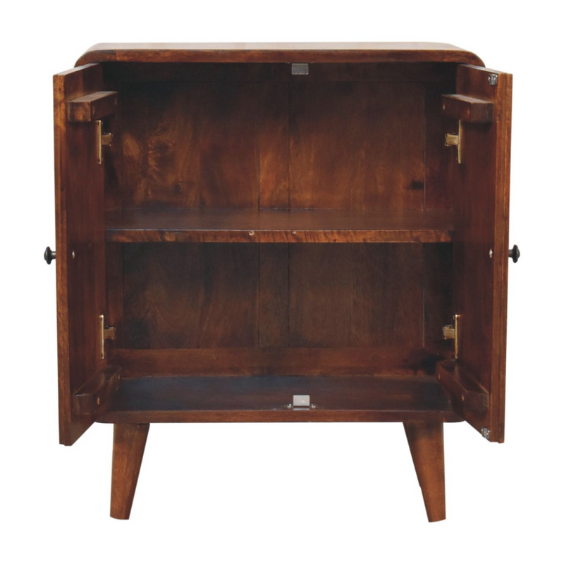 Artisan Furniture Solid Wood Mini Classic Chestnut Cabinet, Brown, 2 Doors